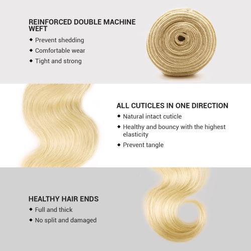 Uniq Hair 100% Virgin Human Hair Brazilian Bundle Hair Weave 7A Body #613 Find Your New Look Today!