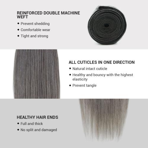 Uniq Hair 100% Virgin Human Hair Brazilian Bundle Hair Weave 9A Straight #OTGRAY Find Your New Look Today!