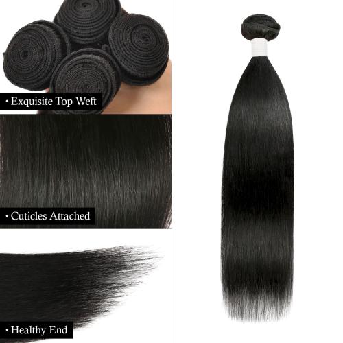 Vogue Hair 100% Virgin Human Hair Brazilian Bundle Hair Weave 6A Natural Straight Find Your New Look Today!