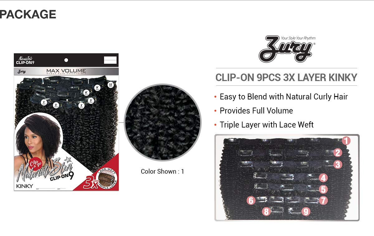 Zury Naturali Star 100% Human Hair Clip On 9 Weave - NAT HB CLIP ON KINKY (NATURAL) Find Your New Look Today!