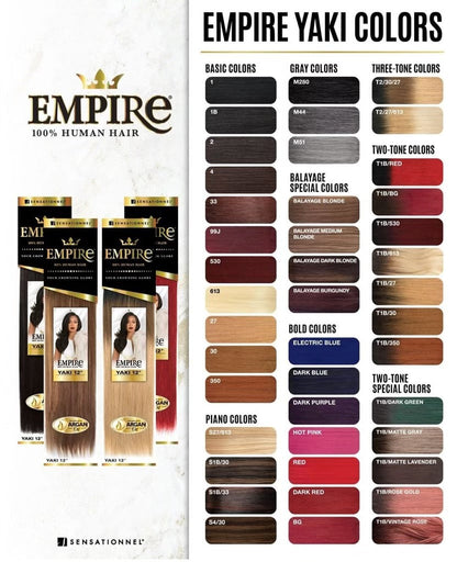 SENSATIONNEL EMPIRE 100% HUMAN HAIR - YAKI WEAVE 8"-18" (27, 30, 33, 99J, 530, 350, BG)