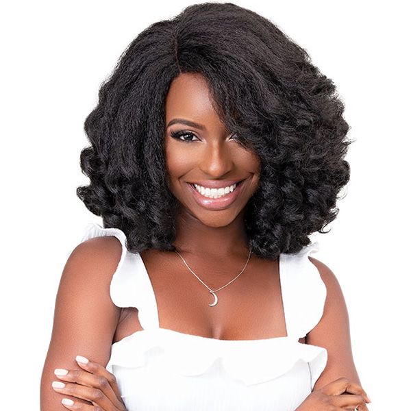 Janet Collection Human Hair Blend Natural Me Deep Part Swiss Lace Front Wig - HAZEL - Hollywood Beauty STL